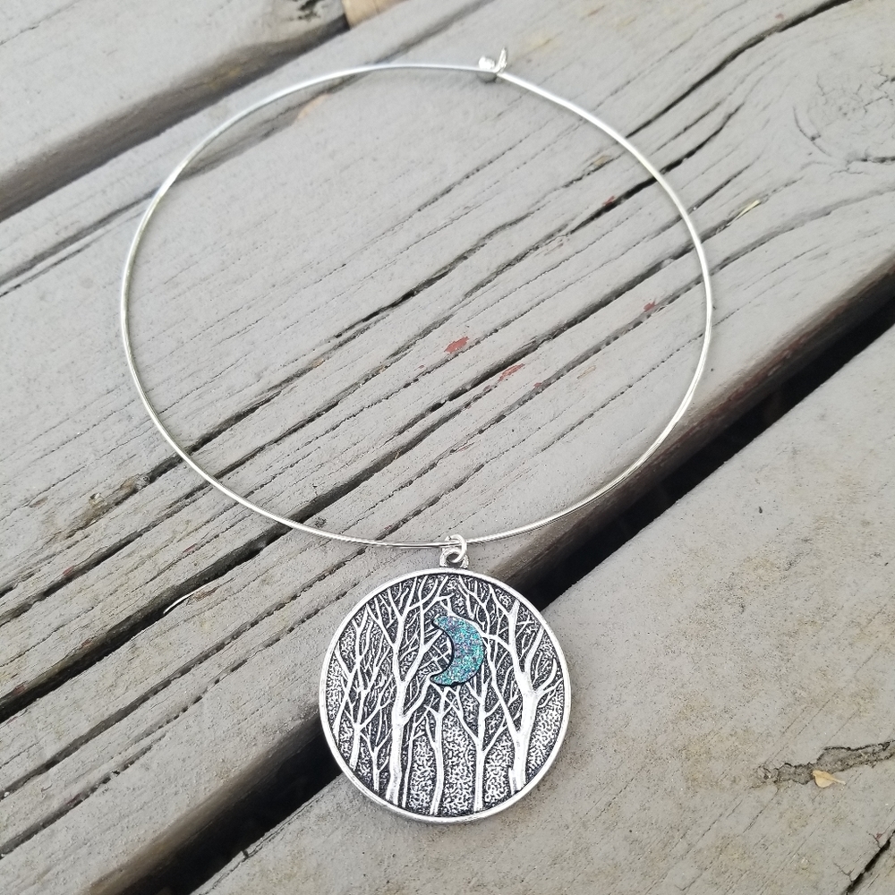Renaissance moon woods necklace
